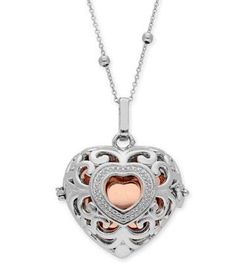 Colgante Liska Acero Bicolor Rose Llamador Ángel KLA127 Corazón Circonitas