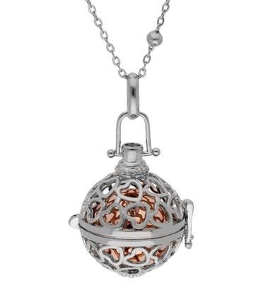 Colgante Liska Acero Bicolor Rose Llamador Ángel KLA211 Corazones