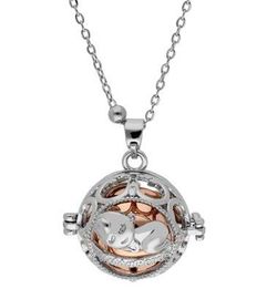 Colgante Liska Acero Bicolor Rose Llamador Ángel KLA212 Bebé Circonitas