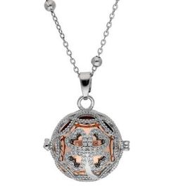 Colgante Liska Acero Bicolor Rose Llamador Ángel KLA215 Corazones Circonitas