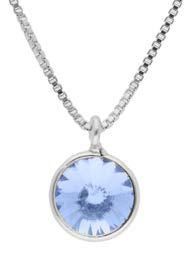 Set Colgante - Pendientes Liska Plata 9mm LSW2015C-A Cristal Azul