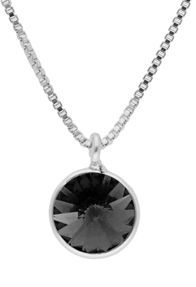 Colgante Liska Plata 9mm LSW2015CL-N Cristal Negro