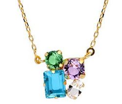 Colgante Liska Plata Dorada LSW4406CL-T Cristales Multicolor