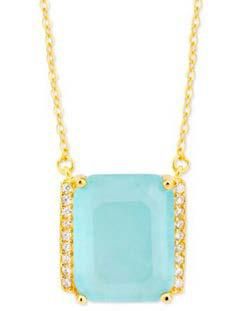 Colgante Liska Plata Dorada MED388CL-AD Circonita Cuadrada Azul