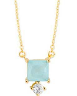 Colgante Liska Plata Dorada MED390CL-AD Circonita Cuadrada Azul Bicolor Blanca