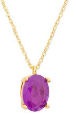 Colgante Liska Plata Dorada MED392CL-LD Circonita Ovalada Morada