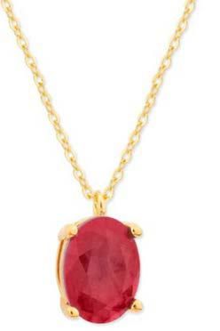 Colgante Liska Plata Dorada MED392CL-RD Circonita Ovalada Roja