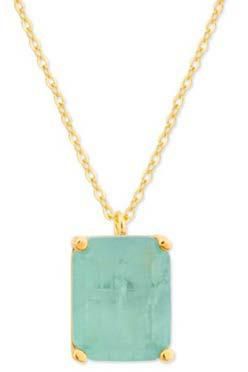 Colgante Liska Plata Dorada MED393CL-AD Circonita Cuadrada Azul Turquesa