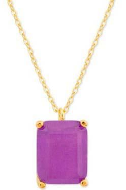 Colgante Liska Plata Dorada MED393CL-LD Circonita Cuadrada Morada