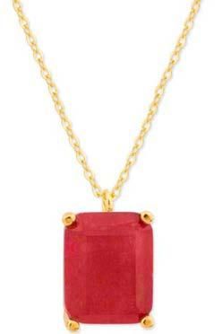 Colgante Liska Plata Dorada MED393CL-RD Circonita Cuadrada Roja