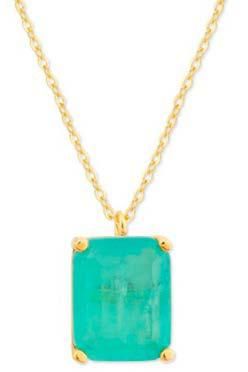 Colgante Liska Plata Dorada MED393CL-VD Circonita Cuadrada Verde Turquesa