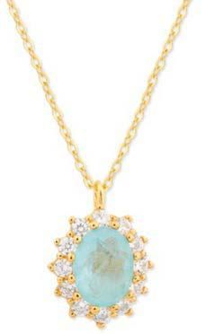 Colgante Liska Plata Dorada MED394CL-AD Circonita Ovalada Azul Bicolor Blanca