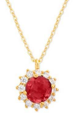 Colgante Liska Plata Dorada MED395CL-RD Circonita Redonda Roja Bicolor Blanca