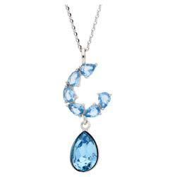 Colgante Liska Plata LSW0203CL-AQ Cristales Azules