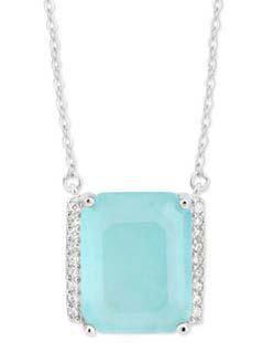 Colgante Liska Plata MED388CL-A Circonita Cuadrada Azul