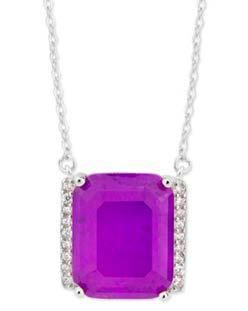 Colgante Liska Plata MED388CL-L Circonita Cuadrada Morada