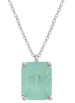 Colgante Liska Plata MED393CL-A Circonita Cuadrada Azul Turquesa