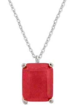 Colgante Liska Plata MED393CL-R Circonita Cuadrada Roja