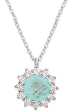 Colgante Liska Plata MED395CL-A Circonita Redonda Azul Bicolor Blanca