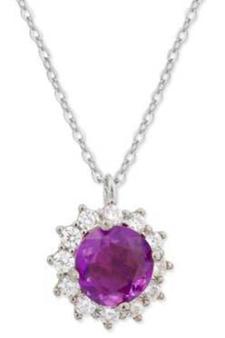 Colgante Liska Plata MED395CL-L Circonita Redonda Morada Bicolor Blanca