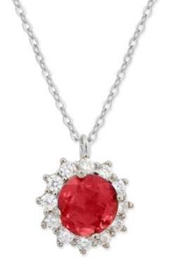 Colgante Liska Plata MED395CL-R Circonita Redonda Morada Bicolor Blanca