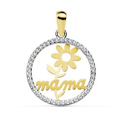 Colgante Mama Flor Oro 18kts 16mm 16917