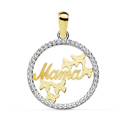 18kts Gold Butterfly Mama Pendant 16mm 16918