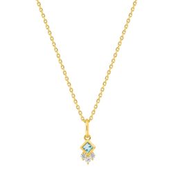 Colgante Metal Chapado Oro Argyor MRM (CH)132759.6 Circonitas Azul Cielo Bicolor Blancas