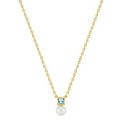 Colgante Metal Chapado Oro Argyor MRM (CH)132762.6 Circonita Azul Cielo Perla