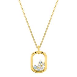 Colgante Metal Chapado Oro Argyor MRM (CH)132764.6 Rectángulo Circonitas