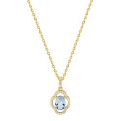 Colgante Metal Chapado Oro Argyor MRM (CH)132787.6 Circonita Azul Cielo Bicolor Blanca