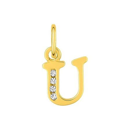 Colgante Metal Chapado Oro Argyor MRM (CH)136286.1U Letra U C. Circonitas