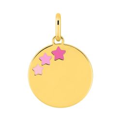 Colgante Metal Chapado Oro Argyor MRM (CH)136455 Círculo Estrellas Rosadas