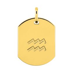 Colgante Metal Chapado Oro Argyor MRM (CH)136471.11 Placa Zodiaco Acuario