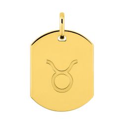 Colgante Metal Chapado Oro Argyor MRM (CH)136471.2 Placa Zodiaco Tauro