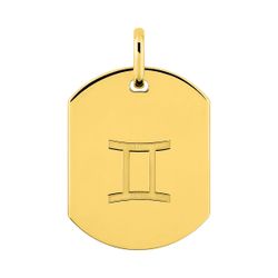 Colgante Metal Chapado Oro Argyor MRM (CH)136471.3 Placa Zodiaco Géminis