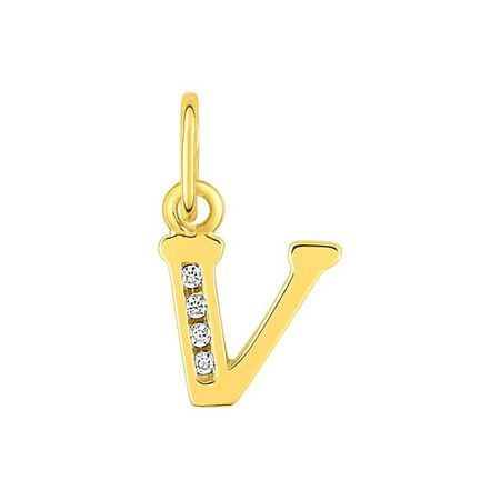 Colgante Metal Chapado Oro Argyor MRM Mujer (CH)136286.1V Letra V C. Circonitas