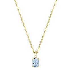 Colgante Metal Chapado Oro Argyor Mujer (CH)132798.6 Circonitas Azul Cielo Bicolor Blancas