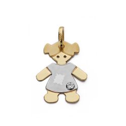 18kts Gold Bicolor Girl Pendant 16246-NINA
