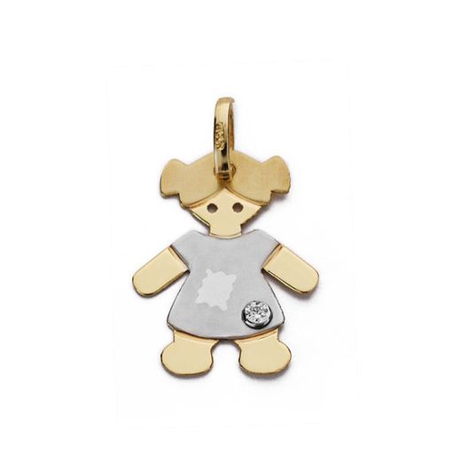 18kts Gold Bicolor Girl Pendant 16246-NINA