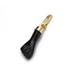 Colgante Oro 18kts 13075-N Amuleto Higa Puño Mano Mediana Negro 17x5,5mm
