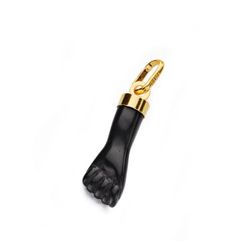 Colgante Oro 18kts 13646-N Amuleto Higa Puño Mano Mediana Negra 19x6mm