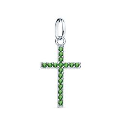 Colgante Oro 18kts 16770-VE Cruz C. Circonitas Verdes 16x10mm