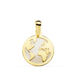 Colgante Oro 18kts 16971 Amuleto Mapamundi 13mm