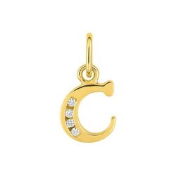 Colgante Oro 18kts (18)2960.1C Letra C Con 4 Diamantes
