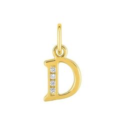 Colgante Oro 18kts (18)2960.1D Letra D Con 4 Diamantes