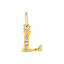 Colgante Oro 18kts (18)2960.1L Letra L Con 4 Diamantes