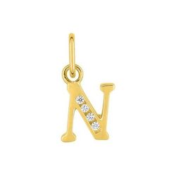 Colgante Oro 18kts (18)2960.1N Letra N Con 4 Diamantes