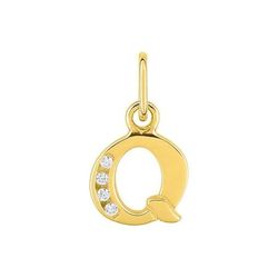 Colgante Oro 18kts (18)2960.1Q Letra Q Con 4 Diamantes