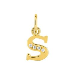 Colgante Oro 18kts (18)2960.1S Letra S Con 4 Diamantes